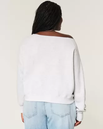 Easy Off-the-Soulder Number Graphic Sweatshirt