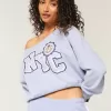 Easy Off-the-Soulder NYC grafisk tröja Easy Off-the-Soulder NYC grafisk tröja
