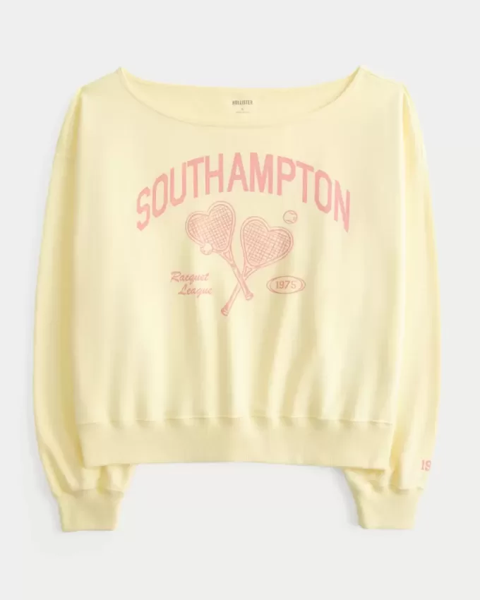 Easy Off-the-Soulder Southampton grafisk tröja Easy Off-the-Soulder Southampton grafisk tröja