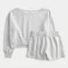 Easy Off-the-Soulder Sweatshirt & Fleece Shorts Set Easy Off-the-Soulder Sweatshirt & Fleece Shorts Set