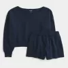 Easy Off-the-Soulder Sweatshirt & Fleece Shorts Set Easy Off-the-Soulder Sweatshirt & Fleece Shorts Set