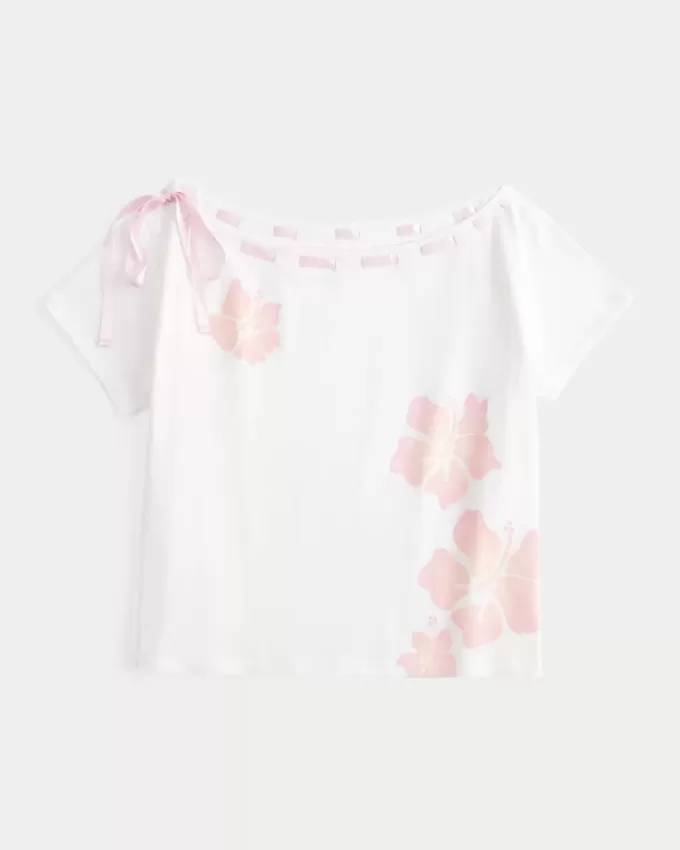 Easy Off-the-Soulder Tie T-shirt Easy Off-the-Soulder Tie T-shirt