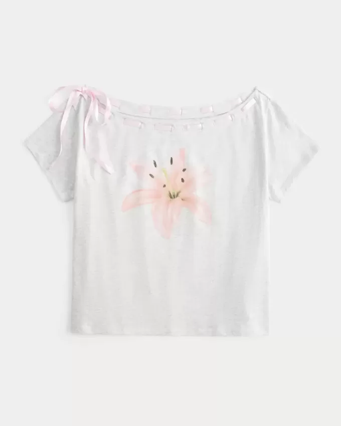 Easy Off-the-Soulder Tie T-shirt Easy Off-the-Soulder Tie T-shirt