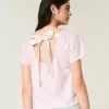 Easy Ribbon Tie-Back blommig grafisk t-shirt Easy Ribbon Tie-Back blommig grafisk t-shirt
