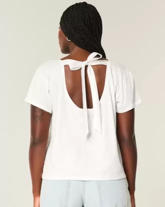 Easy Ribbon Tie-Back Heart Grafisk T-shirt