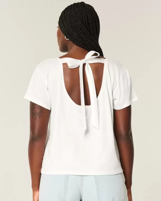 Easy Ribbon Tie-Back Heart Grafisk T-shirt Easy Ribbon Tie-Back Heart Grafisk T-shirt