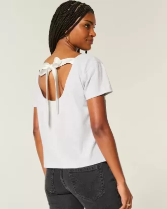 Easy Ribbon Tie-Back New York grafisk t-shirt