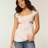 Easy Satin Tie Babydoll Top Easy Satin Tie Babydoll Top