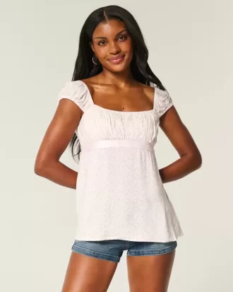 Easy Satin Tie Babydoll Top