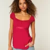 Easy Satin Tie Babydoll Top Easy Satin Tie Babydoll Top