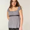 Easy Satin Tie Babydoll Top Easy Satin Tie Babydoll Top