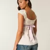 Easy Satin Tie Babydoll Top Easy Satin Tie Babydoll Top