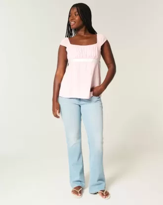 Easy Satin Tie Babydoll Top