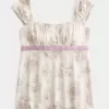 Easy Satin Tie Babydoll Top Easy Satin Tie Babydoll Top
