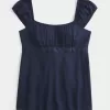 Easy Satin Tie Babydoll Top Easy Satin Tie Babydoll Top