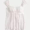 Easy Satin Tie Babydoll Top Easy Satin Tie Babydoll Top