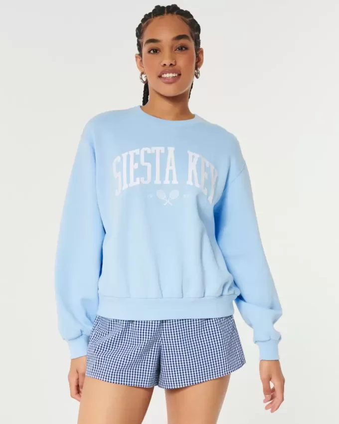Easy Siesta Key Graphic Crew Sweatshirt Easy Siesta Key Graphic Crew Sweatshirt