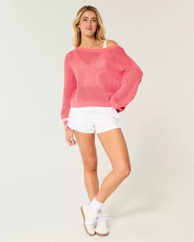 Easy Stitchy Graphic Slouchy Crew Sweater Easy Stitchy Graphic Slouchy Crew Sweater