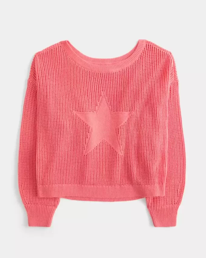 Easy Stitchy Graphic Slouchy Crew Sweater Easy Stitchy Graphic Slouchy Crew Sweater