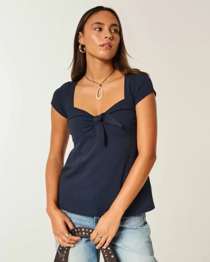 Easy Tie Bust Babydoll Top Easy Tie Bust Babydoll Top