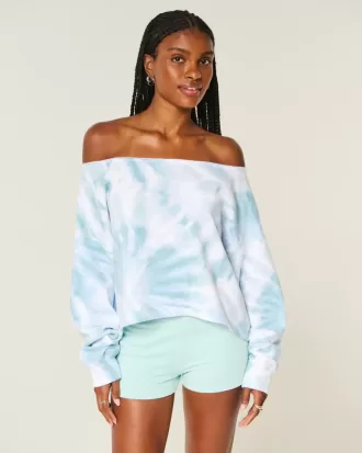 Easy Tie-Dye dubbel off-the-shoulder tröja