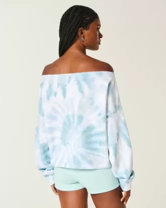 Easy Tie-Dye dubbel off-the-shoulder tröja