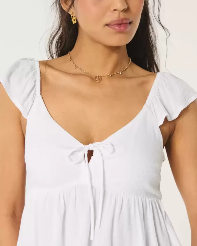 Easy Tie-Front Babydoll Top Easy Tie-Front Babydoll Top