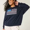 Enkel American Flag Graphic Crew Sweatshirt Enkel American Flag Graphic Crew Sweatshirt