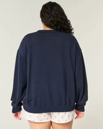 Enkel American Flag Graphic Crew Sweatshirt