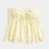 Enkel axelbandslös smockad byst Babydoll Top Enkel axelbandslös smockad byst Babydoll Top