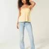 Enkel axelbandslös Virkad Mix Babydoll Top Enkel axelbandslös Virkad Mix Babydoll Top