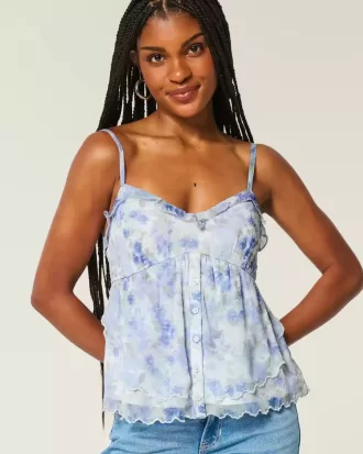 Enkel Chiffong Babydoll Topp