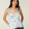 Enkel Chiffong Babydoll Topp Enkel Chiffong Babydoll Topp