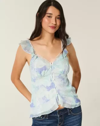 Enkel Chiffong Babydoll Topp