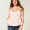 Enkel Chiffong Babydoll Topp Enkel Chiffong Babydoll Topp