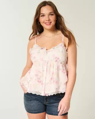 Enkel Chiffong Babydoll Topp