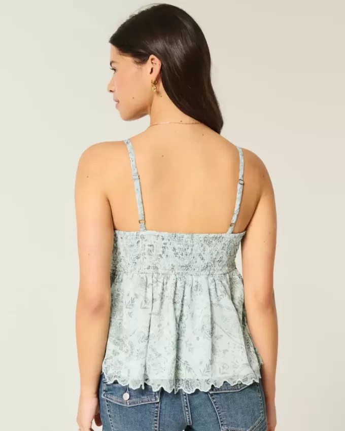 Enkel Chiffong Babydoll Topp Enkel Chiffong Babydoll Topp