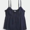 Enkel Chiffong Babydoll Topp Enkel Chiffong Babydoll Topp