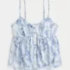 Enkel Chiffong Babydoll Topp Enkel Chiffong Babydoll Topp