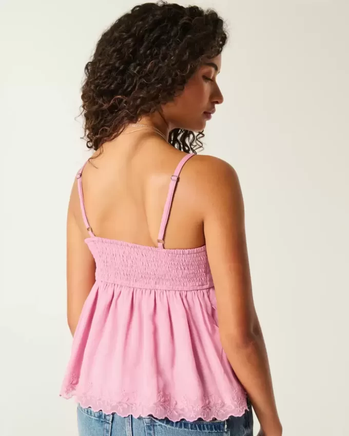 Enkel Chiffong Babydoll Topp Enkel Chiffong Babydoll Topp