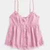 Enkel Chiffong Babydoll Topp Enkel Chiffong Babydoll Topp