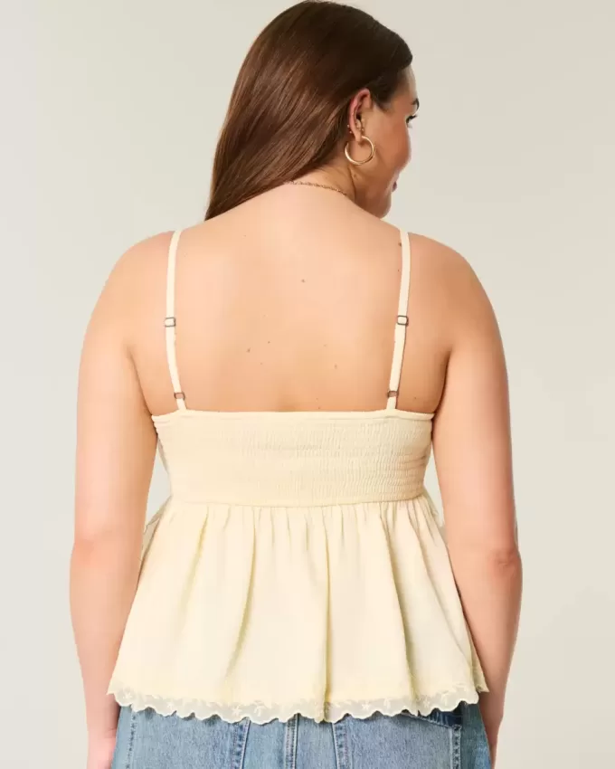 Enkel Chiffong Babydoll Topp Enkel Chiffong Babydoll Topp