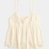 Enkel Chiffong Babydoll Topp Enkel Chiffong Babydoll Topp