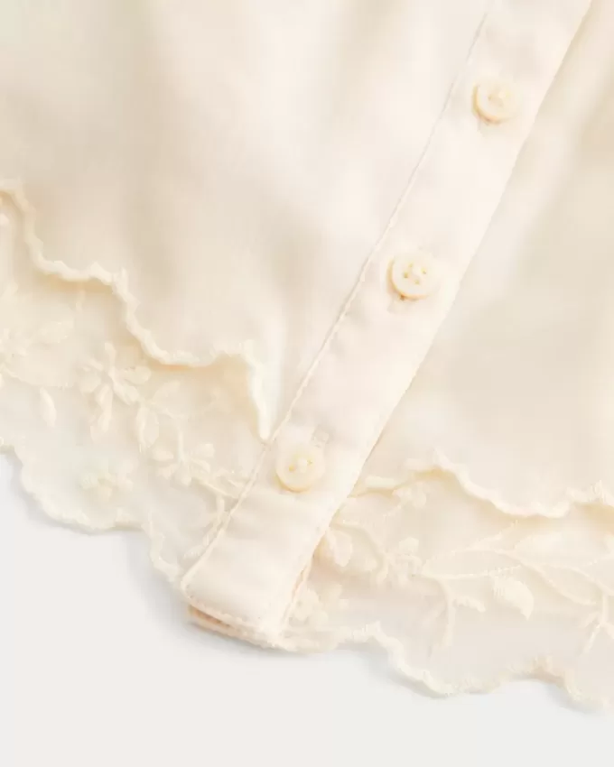 Enkel Chiffong Babydoll Topp Enkel Chiffong Babydoll Topp
