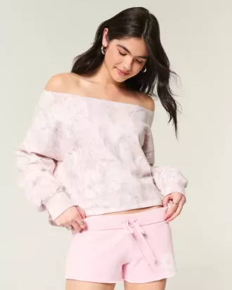 Enkel dubbel off-the-shoulder Camo Sweatshirt