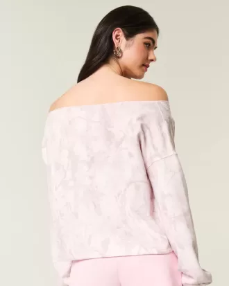Enkel dubbel off-the-shoulder Camo Sweatshirt