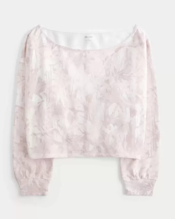 Enkel dubbel off-the-shoulder Camo Sweatshirt Enkel dubbel off-the-shoulder Camo Sweatshirt