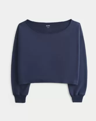 Enkel dubbel off-the-shoulder tröja