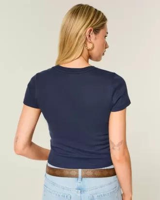 Enkel kortärmad Crew Baby Tee