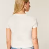 Enkel kortärmad Doe Print Crew Baby Tee Enkel kortärmad Doe Print Crew Baby Tee